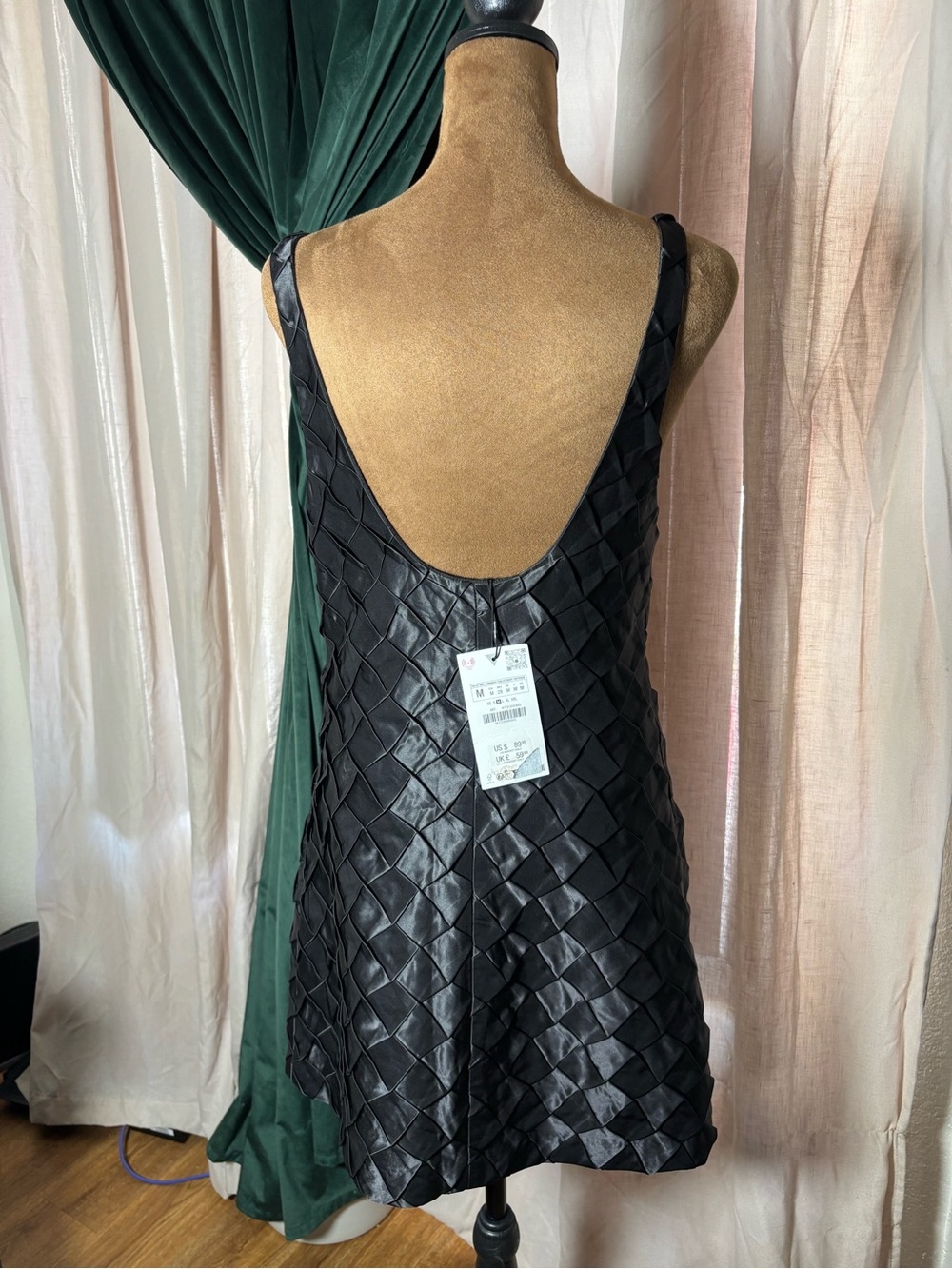 Zara Black Textured Mini Dress - Picture 6 of 10